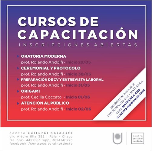 Cursos de Capacitaci n en el Centro Cultural Nordeste